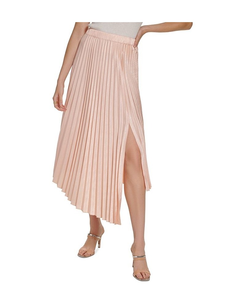 Women's Pull-On Asymmetrical Hem Pleated Skirt Tan/Beige $59.50 Skirts