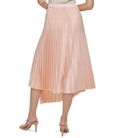 Women's Pull-On Asymmetrical Hem Pleated Skirt Tan/Beige $59.50 Skirts