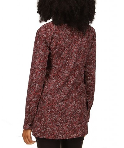 Petite Pop Paisley Zip-Front Top Royal Pink Paisley $23.07 Tops