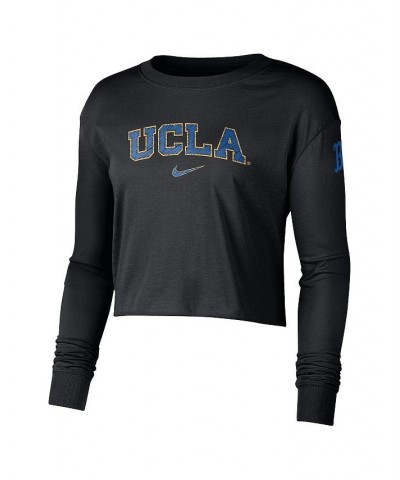 Women's Black UCLA Bruins 2-Hit Cropped Long Sleeve Logo T-shirt Black $27.99 Tops