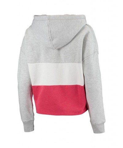 Women's '47 Wisconsin Badgers Lizzy Colorblocked Cropped Pullover Hoodie Heathered Gray, Heathered Red $43.99 Sweatshirts