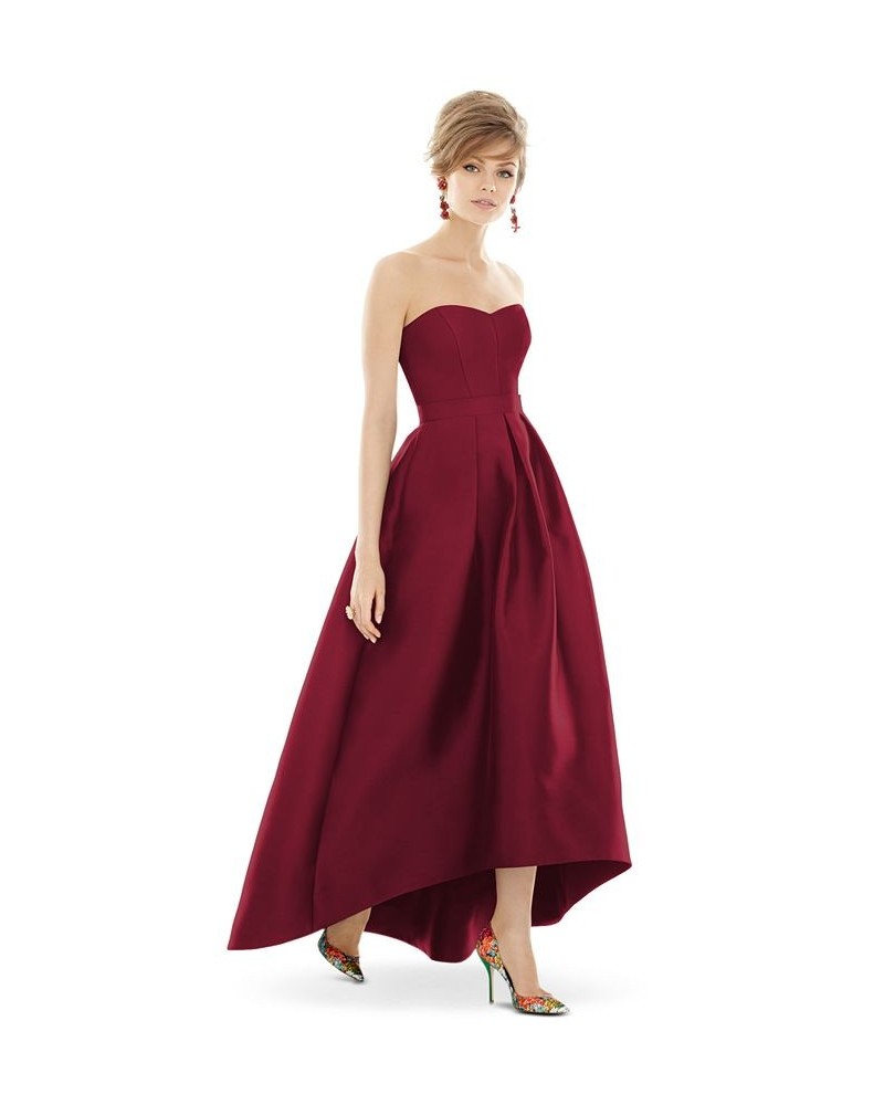 Strapless High-Low Maxi Dress Red $110.88 Dresses