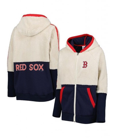 Women's Oatmeal Navy Boston Red Sox Shuffle It Raglan Full-Zip Hoodie Oatmeal, Navy $56.70 Sweatshirts
