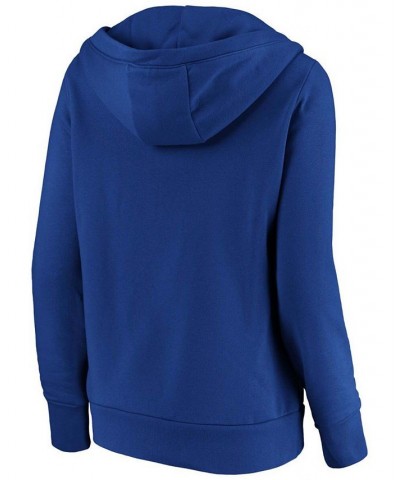 Plus Size Royal New York Mets Victory Script Crossover Neck Pullover Hoodie Royal $38.40 Sweatshirts