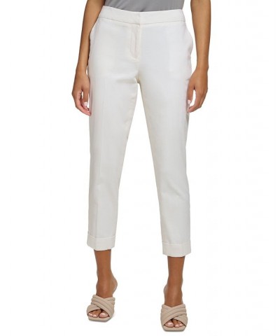 Women's Straight-Leg Cropped Pants Cream $40.33 Pants