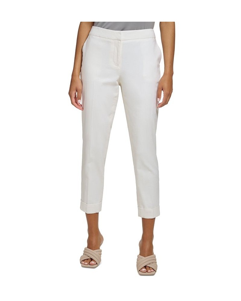 Women's Straight-Leg Cropped Pants Cream $40.33 Pants