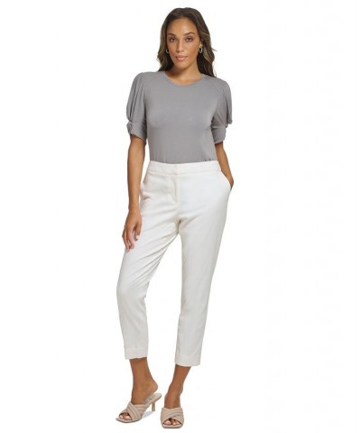 Women's Straight-Leg Cropped Pants Cream $40.33 Pants