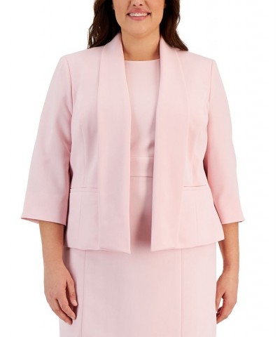 Plus Size Stretch Crepe Open-Front Jacket Tutu Pink $28.80 Jackets