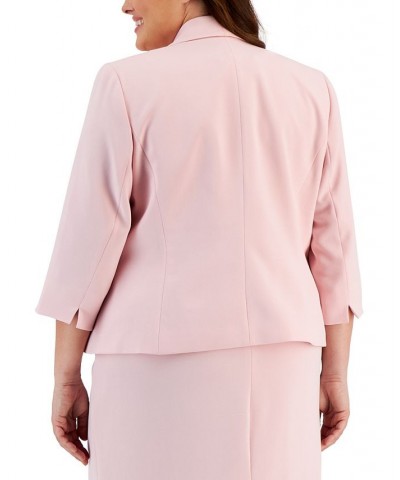 Plus Size Stretch Crepe Open-Front Jacket Tutu Pink $28.80 Jackets