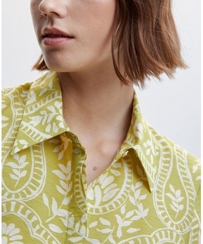 Women's Knot Printed Shirt Pastel Green $30.59 Tops