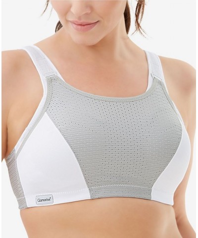 Women's Full Figure Plus Size Adjustable Wirefree Sports Bra Gray $21.91 Bras