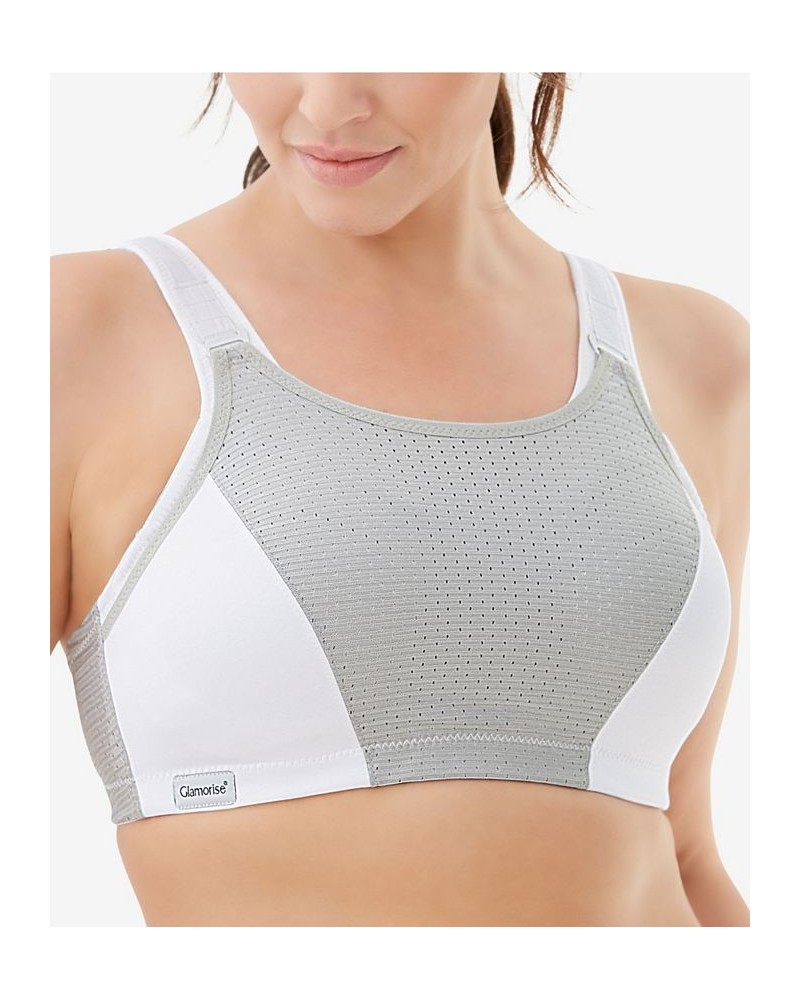 Women's Full Figure Plus Size Adjustable Wirefree Sports Bra Gray $21.91 Bras