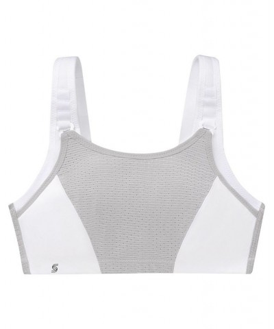 Women's Full Figure Plus Size Adjustable Wirefree Sports Bra Gray $21.91 Bras