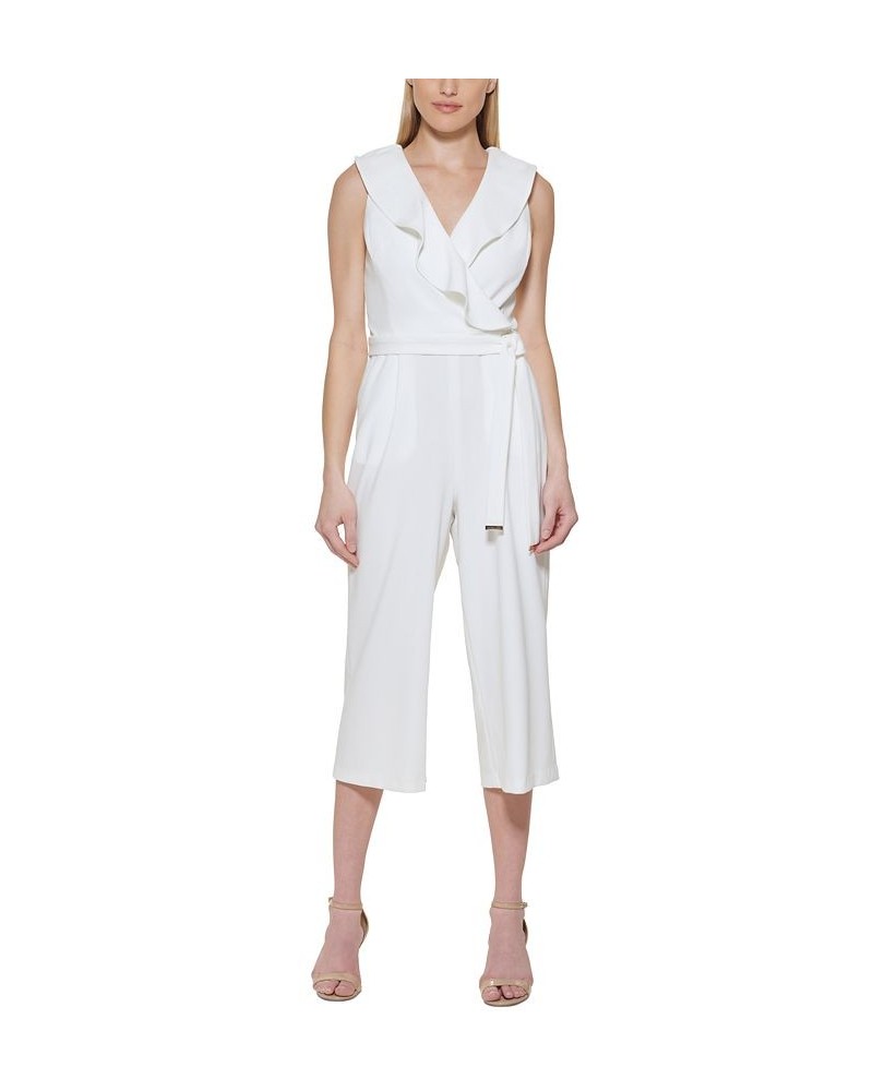 Sleeveless V-Neck Jumpsuit Ivory $34.78 Pants