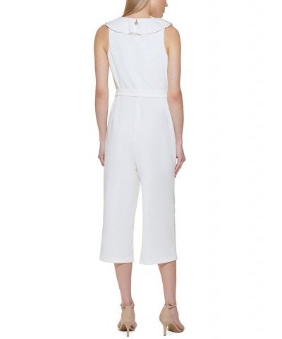 Sleeveless V-Neck Jumpsuit Ivory $34.78 Pants