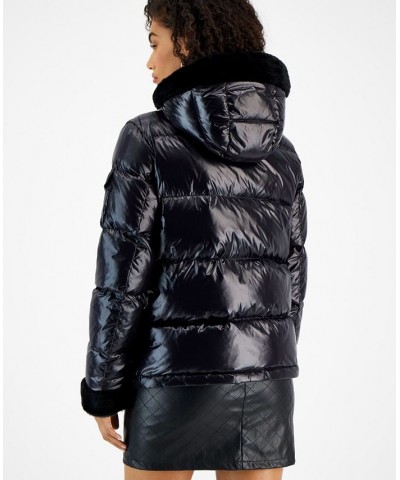 Women's Faux-Fur-Trim Hooded Puffer Coat Jet Black/noir $34.44 Coats