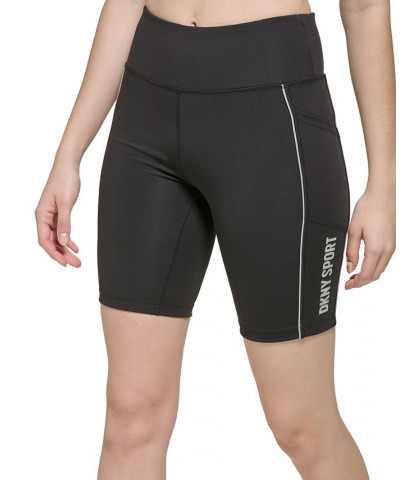 Women's Performance High-Waist Reflective Bike Short With Side Pocket Black $18.42 Shorts