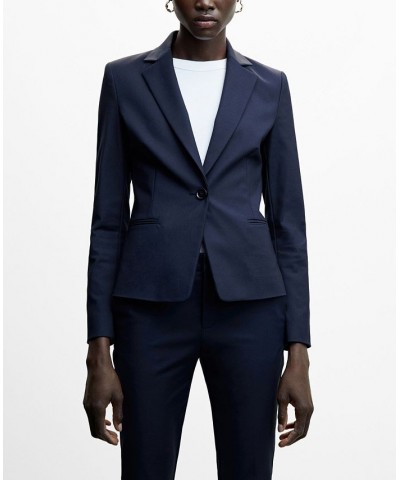 Women's Structured Suit Blazer Dark Navy $45.89 Jackets