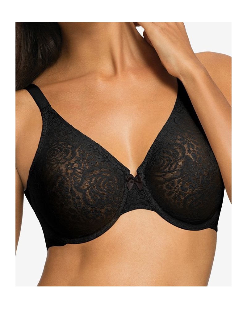 Halo Lace Molded Underwire Bra 851205 Up To G Cup Black $32.64 Bras