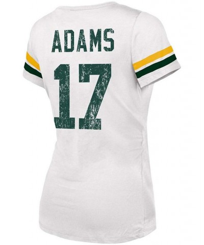 Women's Davante Adams White Green Bay Packers Name Number V-Neck T-shirt White $28.98 Tops