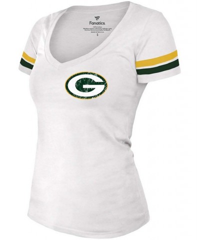 Women's Davante Adams White Green Bay Packers Name Number V-Neck T-shirt White $28.98 Tops