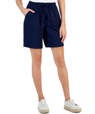 Plus Size Cotton Emelia Pull-On Shorts Intrepid Blue $11.17 Shorts
