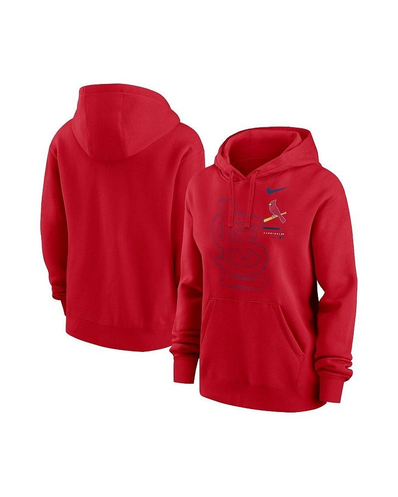 Women's Red St. Louis Cardinals Big Game Pullover Hoodie Red $37.40 Sweatshirts