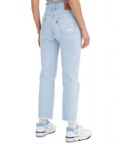 501 Cropped Straight-Leg Jeans Light Indigo Destructed $33.60 Jeans