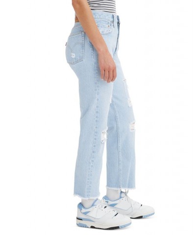 501 Cropped Straight-Leg Jeans Light Indigo Destructed $33.60 Jeans