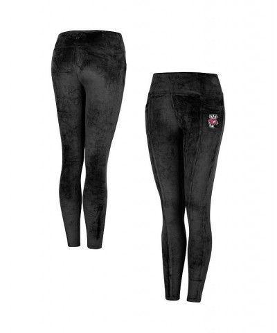 Women's Black Wisconsin Badgers Bonita Run Velour Leggings Black $32.99 Pants