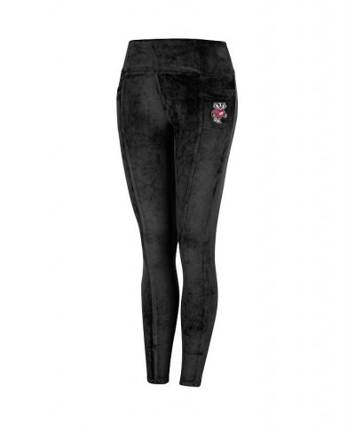 Women's Black Wisconsin Badgers Bonita Run Velour Leggings Black $32.99 Pants