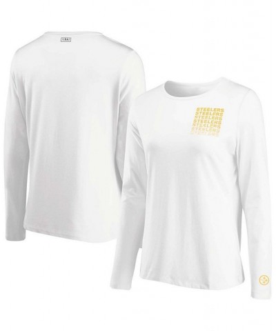 Women's White Pittsburgh Steelers Repeat Tri-Blend Long Sleeve T-shirt White $22.00 Tops