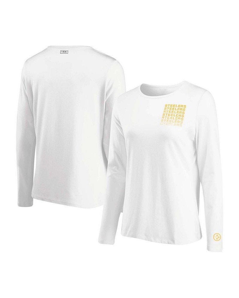 Women's White Pittsburgh Steelers Repeat Tri-Blend Long Sleeve T-shirt White $22.00 Tops