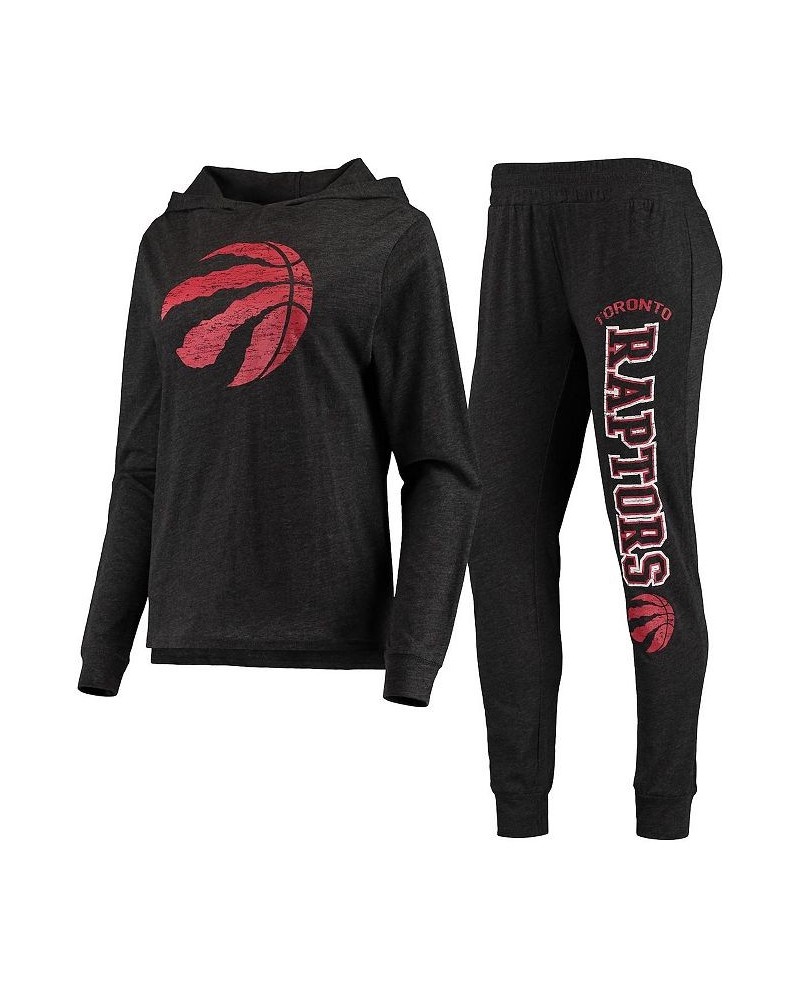 Women's Black Toronto Raptors Hoodie and Pants Sleep Set Black $39.10 Pajama