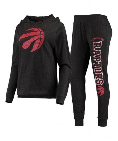 Women's Black Toronto Raptors Hoodie and Pants Sleep Set Black $39.10 Pajama