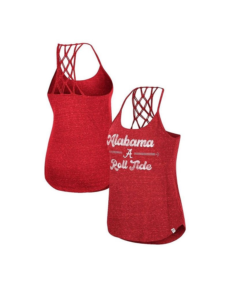 Women's Crimson Alabama Crimson Tide Glenda Macrame Racerback Scoop Neck Tank Top Crimson $23.19 Tops