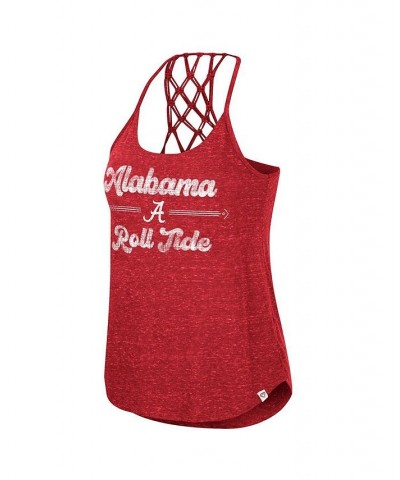 Women's Crimson Alabama Crimson Tide Glenda Macrame Racerback Scoop Neck Tank Top Crimson $23.19 Tops