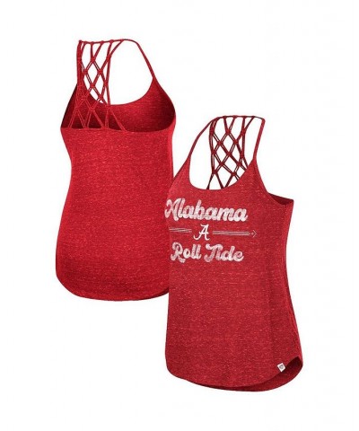 Women's Crimson Alabama Crimson Tide Glenda Macrame Racerback Scoop Neck Tank Top Crimson $23.19 Tops