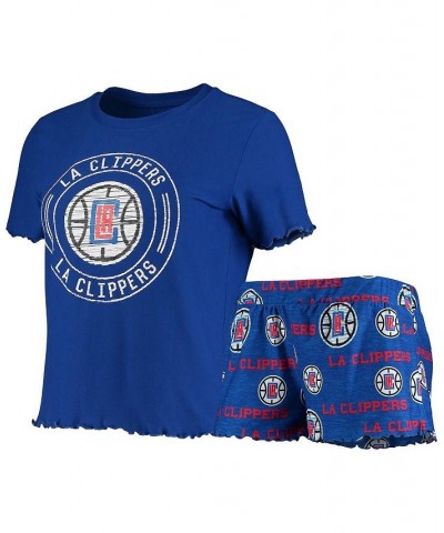 Women's Royal LA Clippers Zest Scrunchie T-shirt and Shorts Sleep Set Royal $35.39 Pajama
