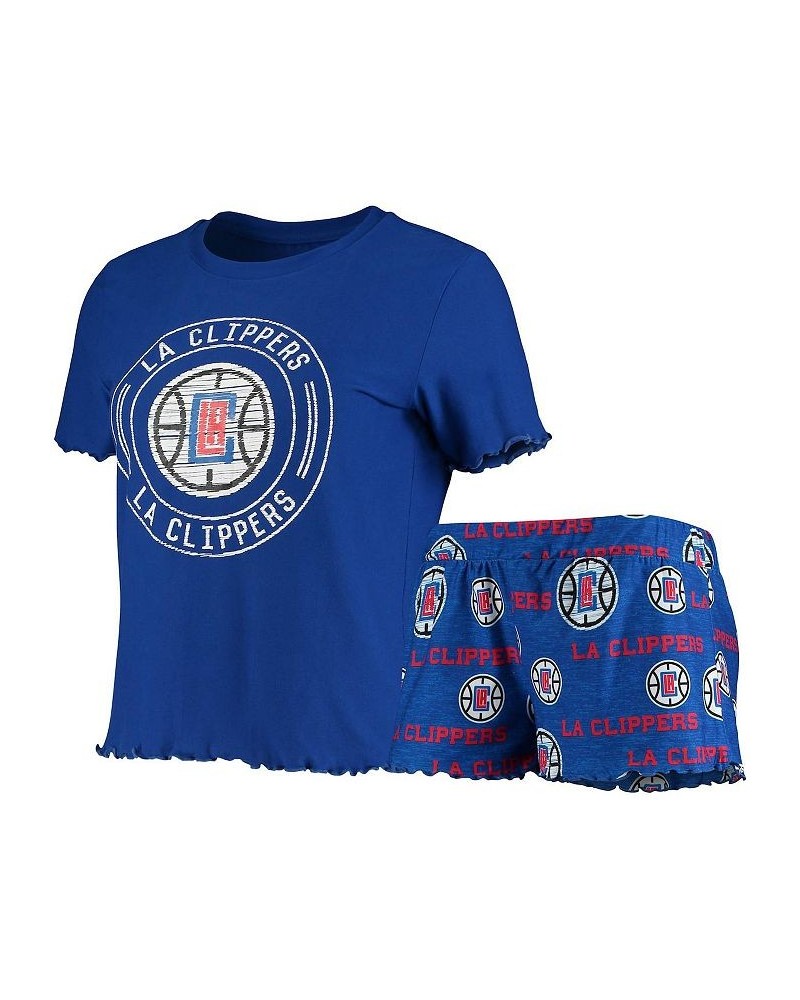 Women's Royal LA Clippers Zest Scrunchie T-shirt and Shorts Sleep Set Royal $35.39 Pajama