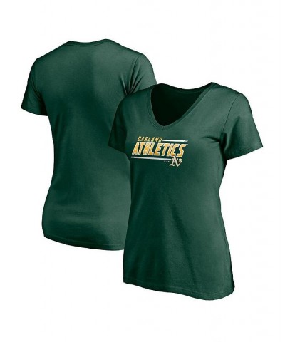 Women's Branded Green Oakland Athletics Plus Size Mascot In Bounds V-Neck T-shirt Green $15.58 Tops