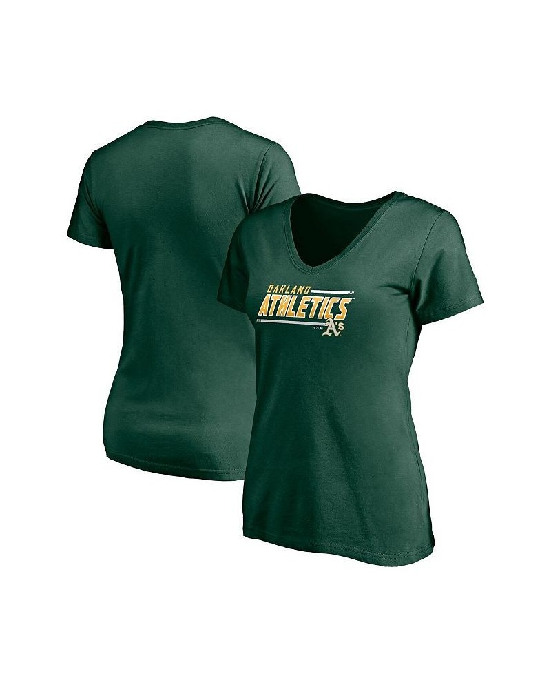 Women's Branded Green Oakland Athletics Plus Size Mascot In Bounds V-Neck T-shirt Green $15.58 Tops