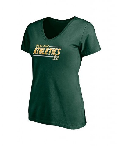 Women's Branded Green Oakland Athletics Plus Size Mascot In Bounds V-Neck T-shirt Green $15.58 Tops