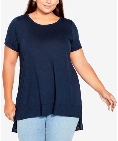 Plus Size Alina Slub Top Blue $31.86 Tops