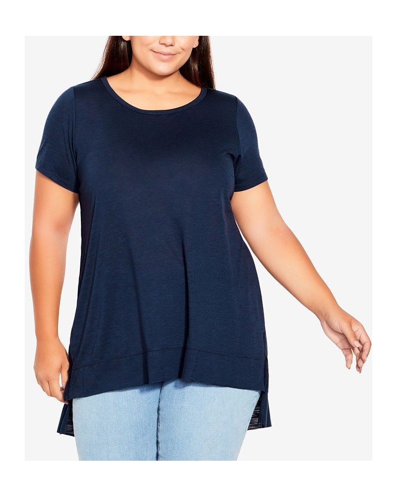 Plus Size Alina Slub Top Blue $31.86 Tops