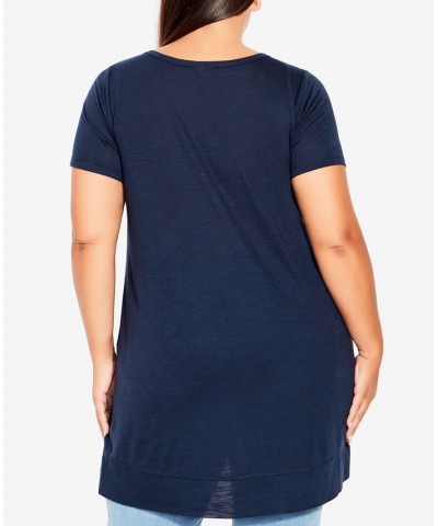 Plus Size Alina Slub Top Blue $31.86 Tops