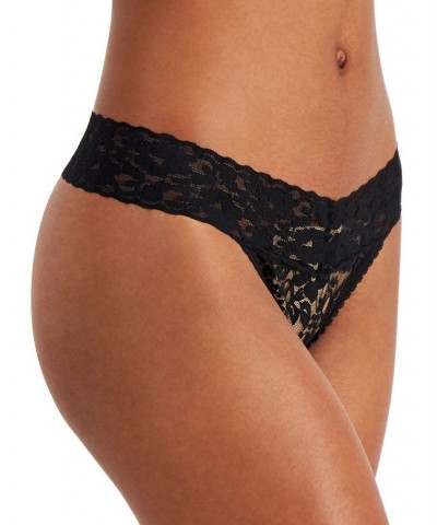 Lace Thong Underwear Lingerie Deep Black $9.43 Panty