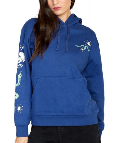 Juniors' Tempted Graphic-Print Hoodie Twilight Blue $32.45 Tops