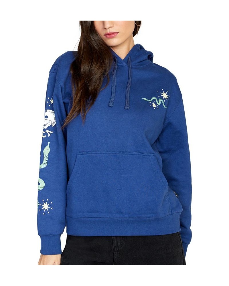 Juniors' Tempted Graphic-Print Hoodie Twilight Blue $32.45 Tops