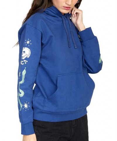 Juniors' Tempted Graphic-Print Hoodie Twilight Blue $32.45 Tops